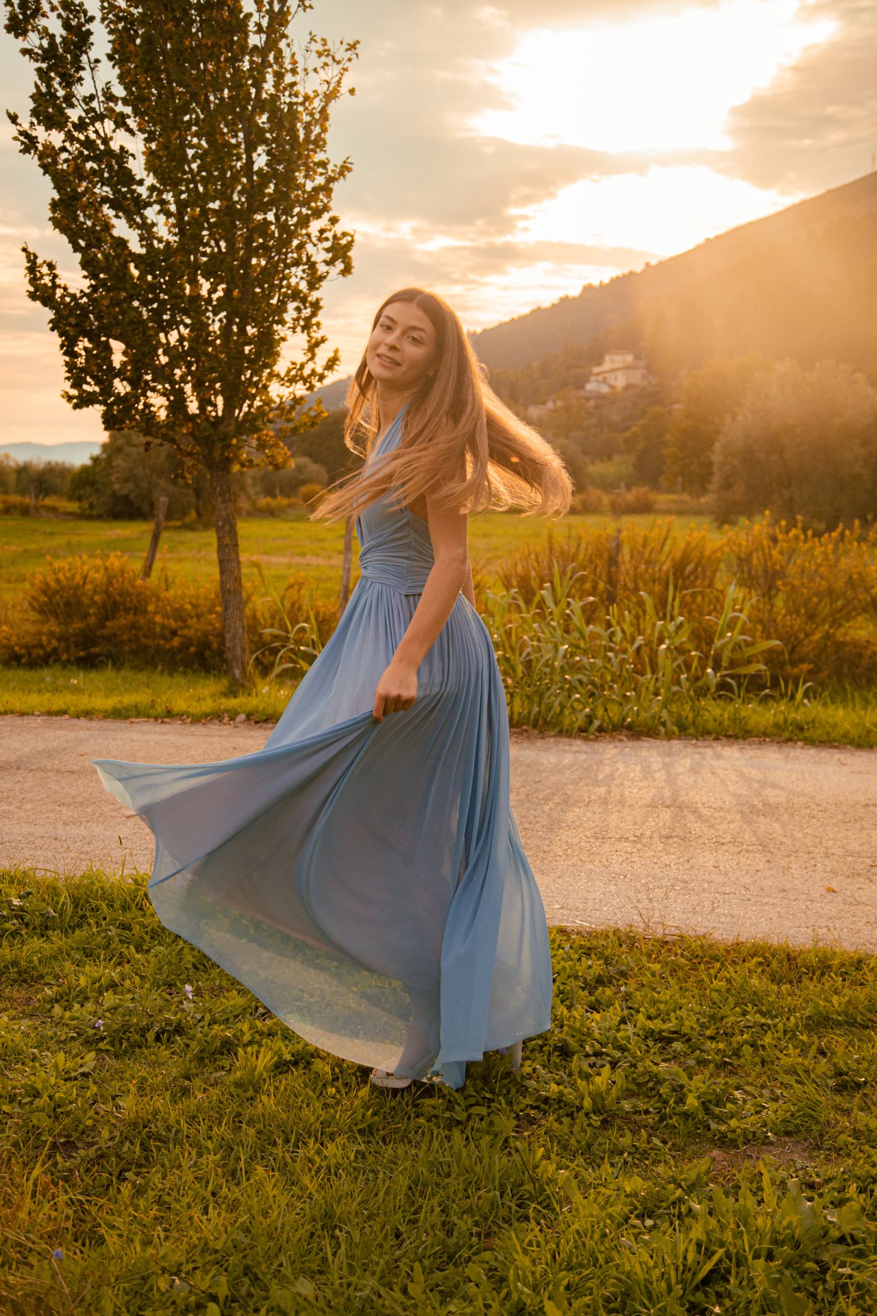 servizio fotografico ritratto in esterno tramonto senza posa campagna Firenze Sesto Fiorentino