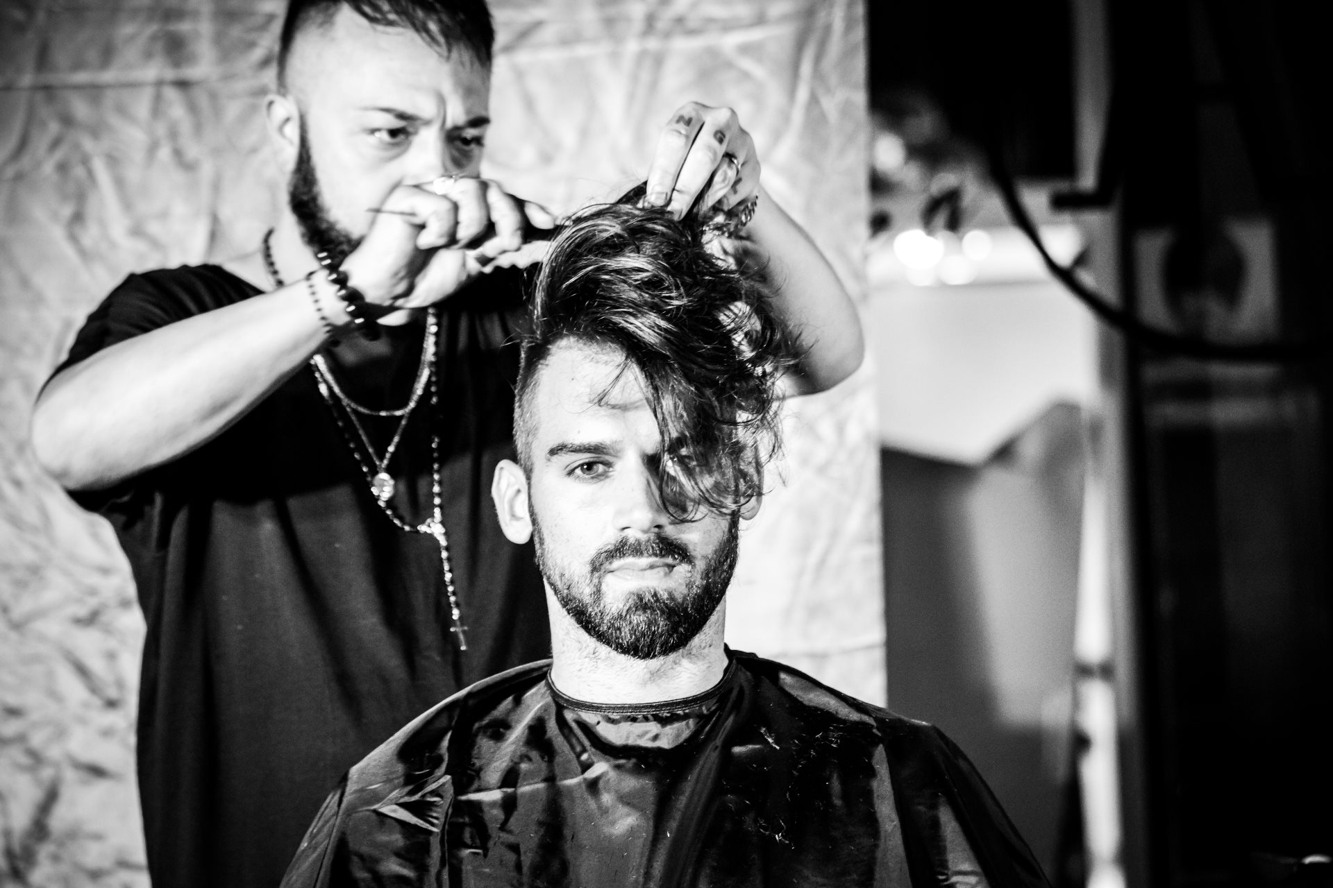 ritratto backstage sfilata preparazione modello bianco e nero Quarrata Pistoia Firenze Sesto Fiorentino